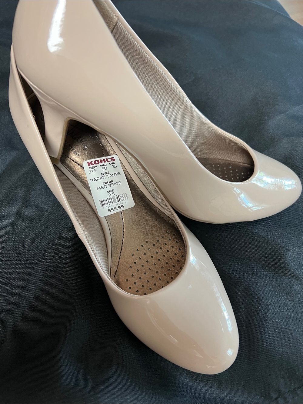 Kohl's Nude Patent Round-Toe Pumps